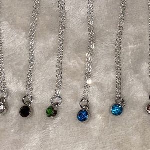 bright green gem charm necklace